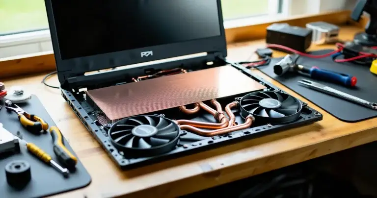 RTX 5070 Ti -peliläppärin jäähdytys suomalaisessa pelistudiossa